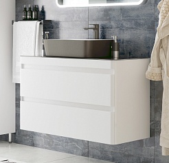 Corozo Столешница Алабама 100 М стекло черная – фотография-2